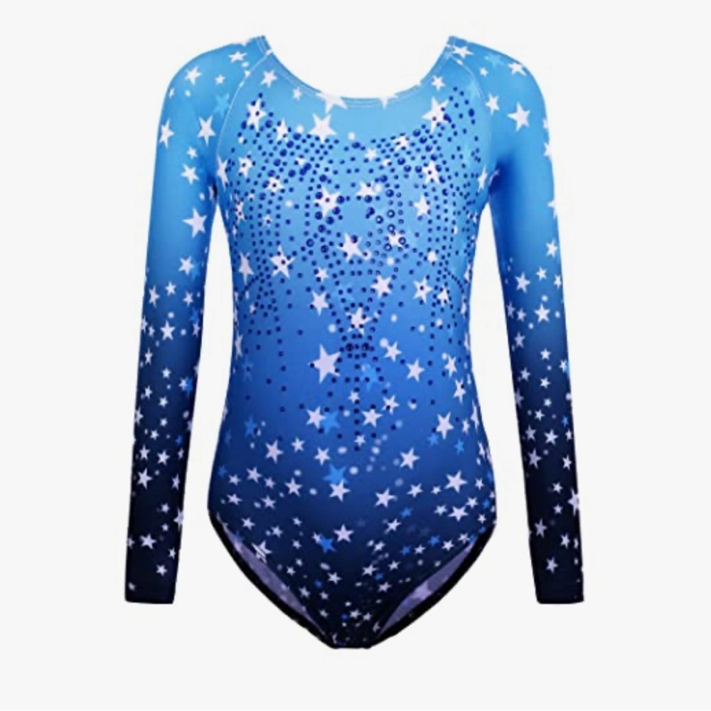 NWT Zaclote girls gymnastics leotard long sleeve sparkly ballet dance outfit